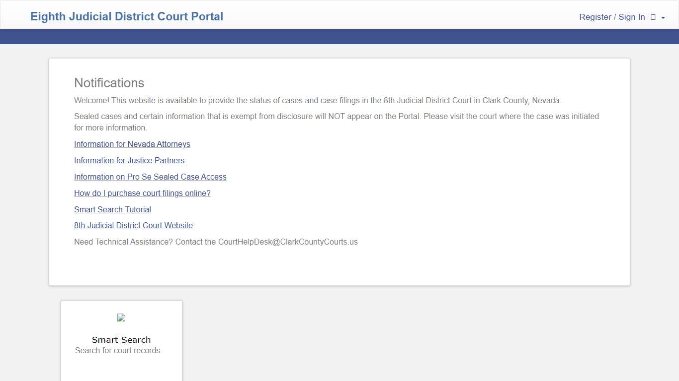 Eighth Judicial District Court Portal